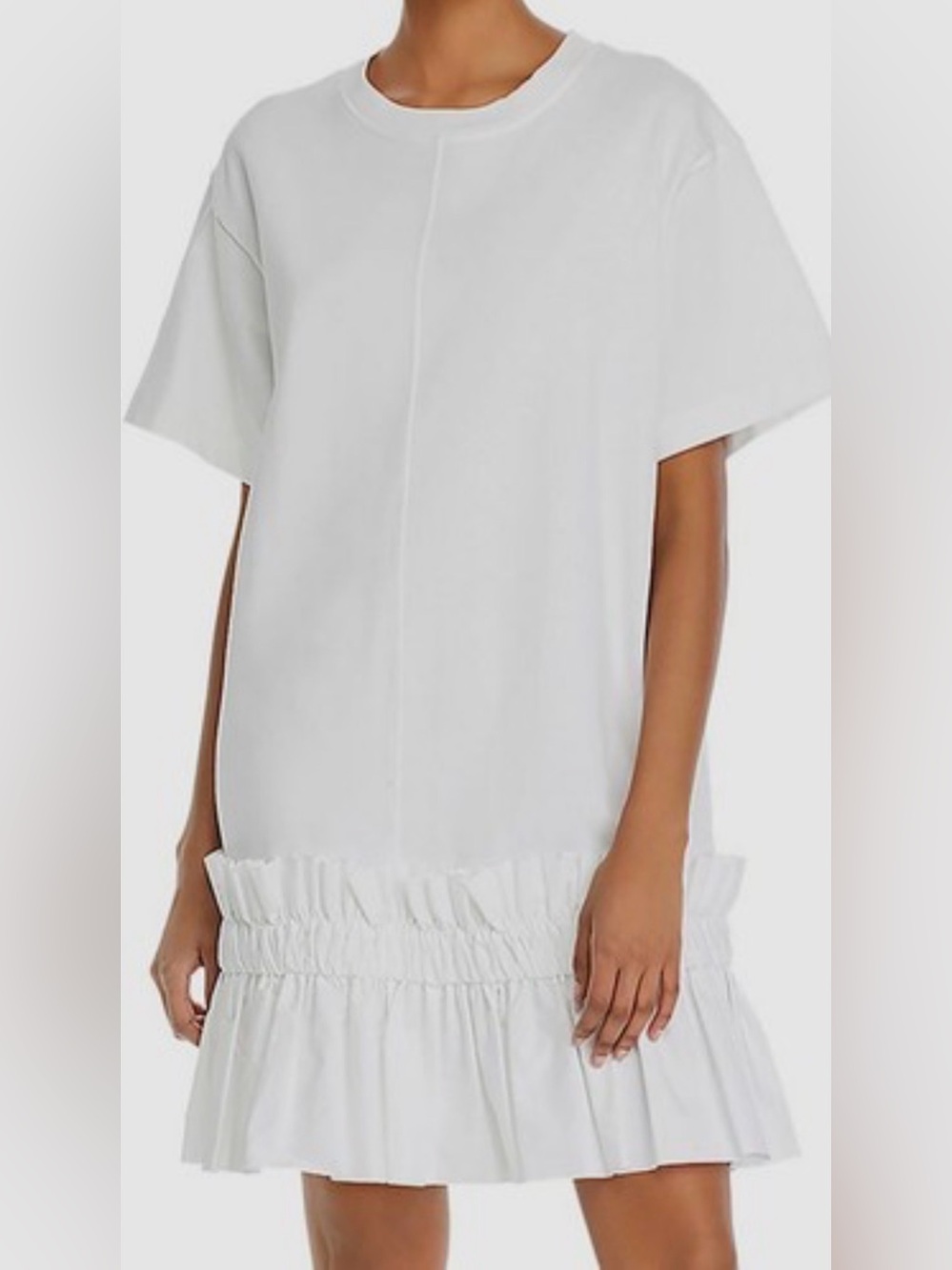 See By Chloe White Ruffle Hem Shift Dress